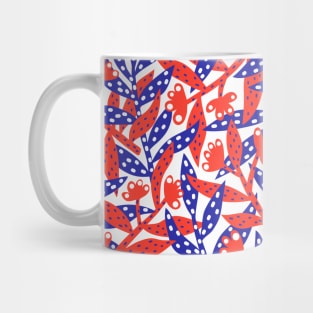 Red white and blue flowers Mug